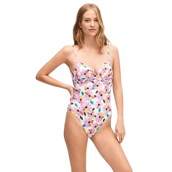 Kate Spade One-piece Twist Front WallFlower Colorful Daisy Floral Swimwear - Picture 8 of 11